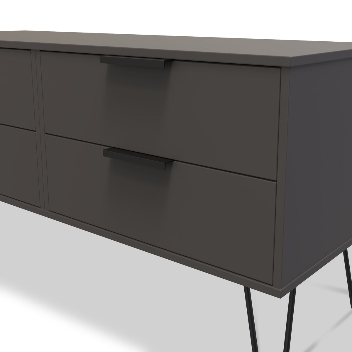 Moreno Graphite Grey 4 Drawer Low Storage Unit