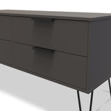 Moreno Graphite Grey 4 Drawer Low Storage Unit