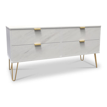 Moreno Marble 4 Drawer Low Storage Unit