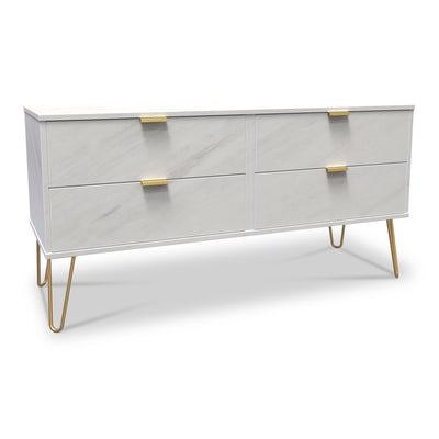 Moreno Marble 4 Drawer Low Storage Unit