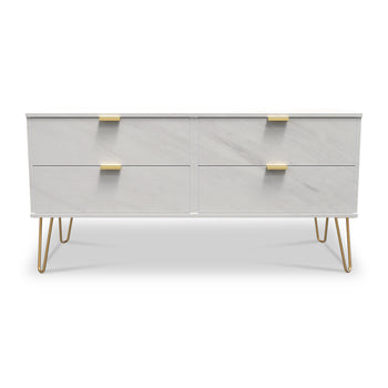 Moreno Marble 4 Drawer Low Storage Unit