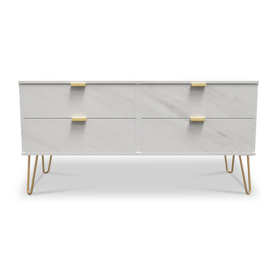 Moreno Marble 4 Drawer Low Storage Unit