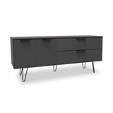 Moreno Graphite Grey 2 Door 2 Drawer Sideboard Cabinet with hairpin legs from Roseland Furniture