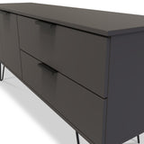 Moreno Graphite Grey 2 Door 2 Drawer Sideboard Cabinet with hairpin legs from Roseland Furniture