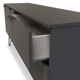 Moreno Graphite Grey 2 Door 2 Drawer Sideboard Cabinet with hairpin legs from Roseland Furniture