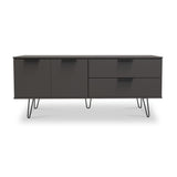 Moreno Graphite Grey 2 Door 2 Drawer Sideboard Cabinet with hairpin legs from Roseland Furniture