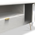 Moreno White Marble 2 Door 1 Drawer Wide TV Unit