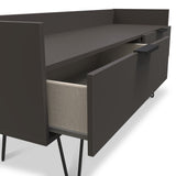 Moreno Graphite Grey 2 Drawer Media Console Unit with  hairpin legs from Roseland Furniture