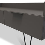 Moreno Graphite Grey 2 Drawer Media Console Unit with  hairpin legs from Roseland Furniture
