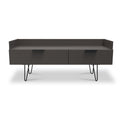 Moreno Graphite Grey 2 Drawer TV Unit Stand with  hairpin legs from Roseland Furniture