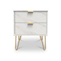 Moreno Marble Effect 2 Drawer Bedside Cabinet