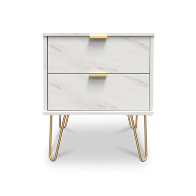 Moreno Marble Effect 2 Drawer Bedside