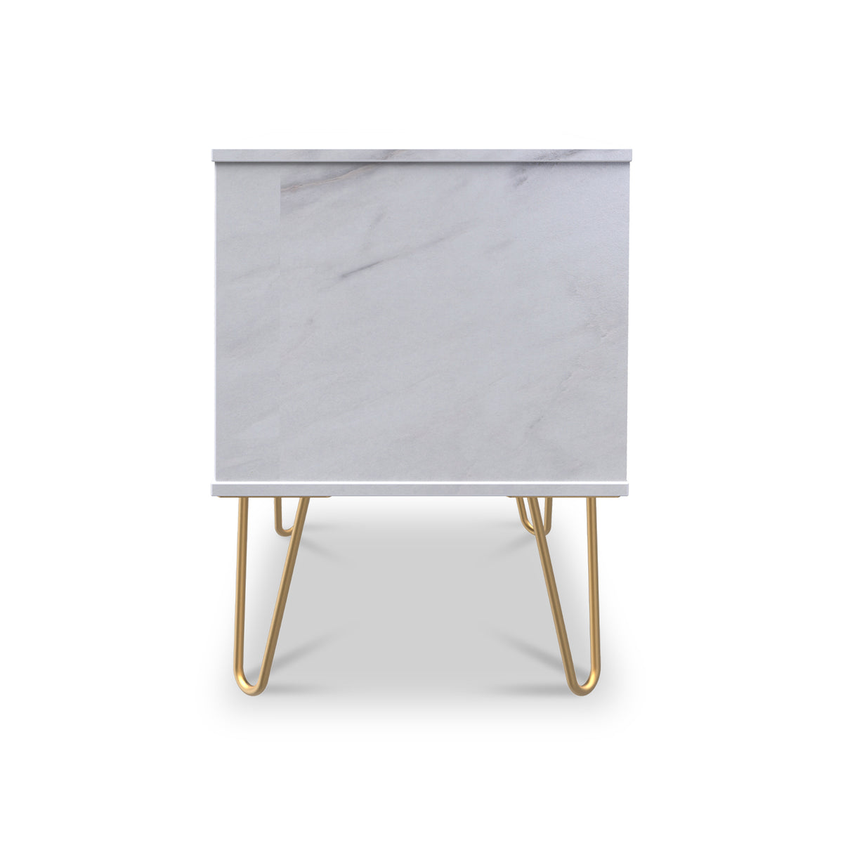 Moreno Marble Effect 2 Drawer Bedside Table from Roseland Furniture