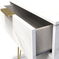 Moreno Marble Effect Wireless Charging 2 Drawer Side Table