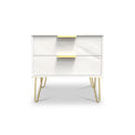 Moreno Marble Effect 2 Drawer Lamp Side Table