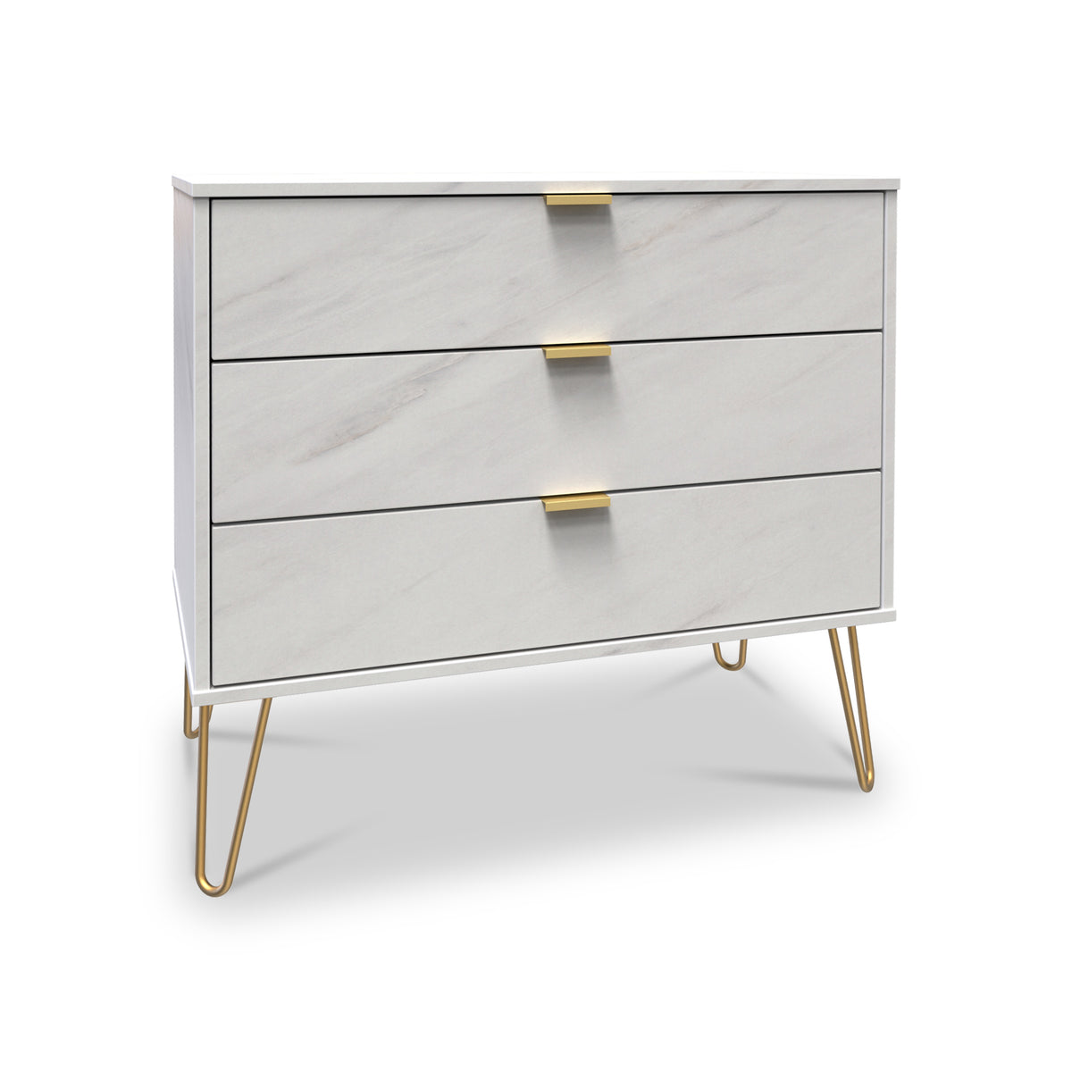 Moreno Marble Effect 3 Drawer Chest from Roseland Furniture