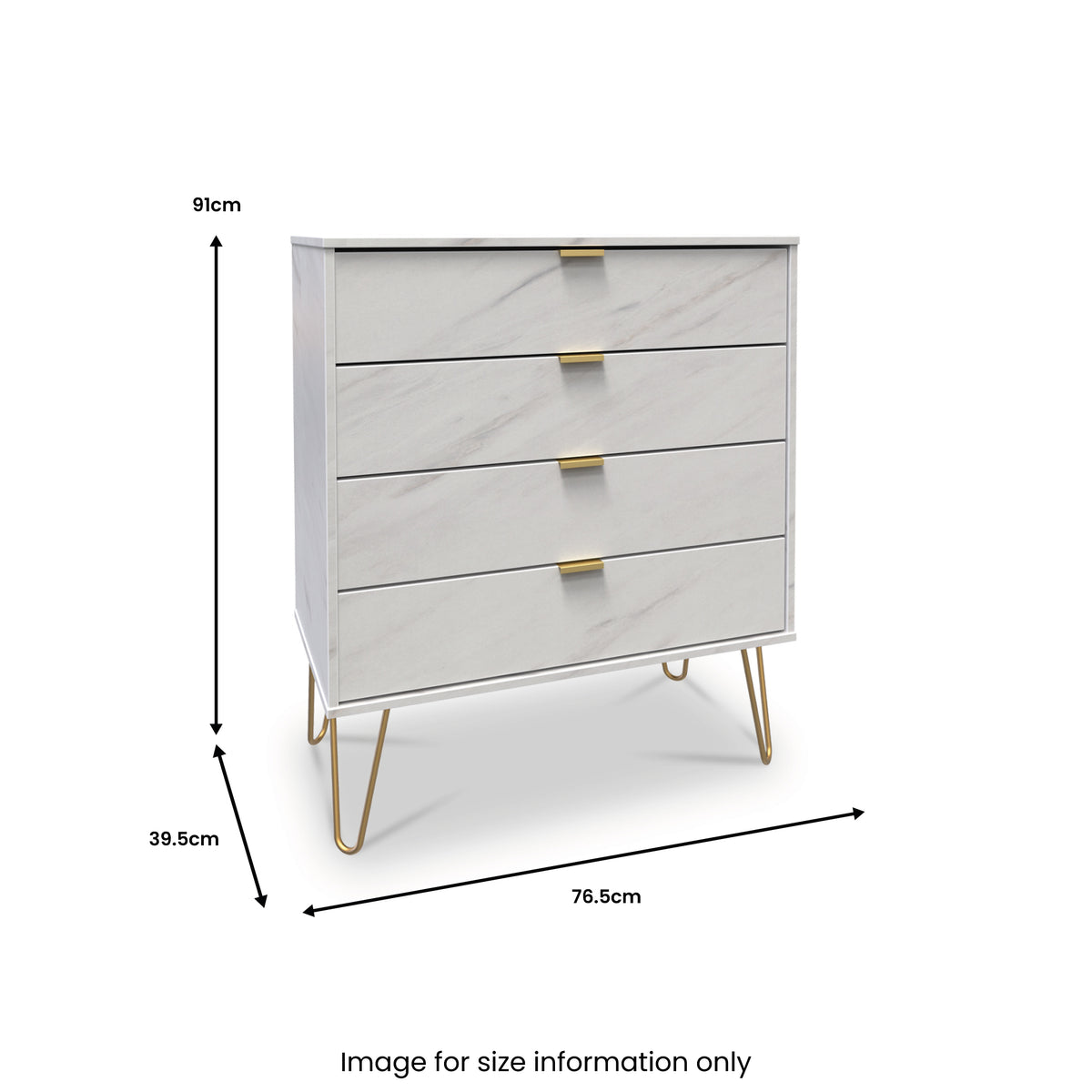 Moreno Marble Effect 4 Drawer Chest from Roseland Furniture