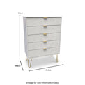 Moreno Marble Effect White 5 Drawer Chest from Roseland Furniture