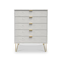 Moreno Marble Effect 5 Drawer Chest of Drawers