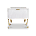 Moreno Marble Effect 1 Drawer White Bedside Cabinet