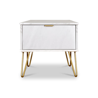 Moreno Marble Effect 1 Drawer Bedside