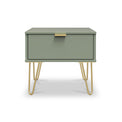 Moreno Olive Green 1 Drawer Bedside Table by Roseland Furniture