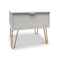 Moreno Marble Effect 1 Drawer Lamp Side Table from Roseland Furniture