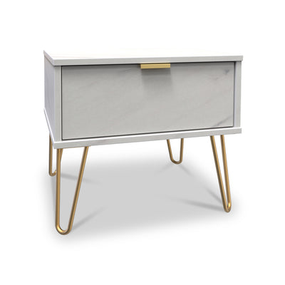 Moreno Marble Effect 1 Drawer Side Table