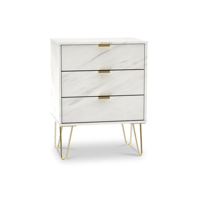 Moreno Marble Effect 3 Drawer Midi Unit