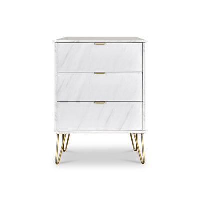 Moreno Marble Effect 3 Drawer Midi Unit