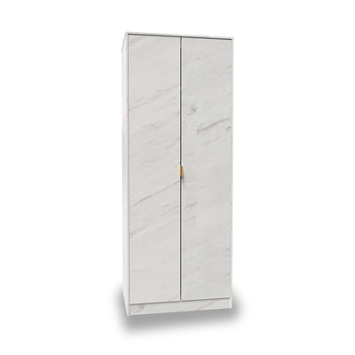 Moreno Marble Effect 2 Door Double Wardrobe