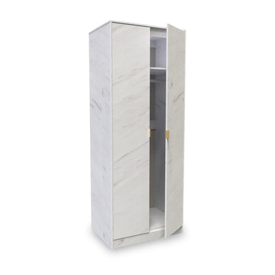 Moreno Marble Effect 2 Door Double Wardrobe