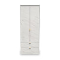 Moreno Marble Effect 2 Door 2 Drawer Double Wardrobe