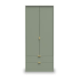 Moreno Olive Green 2 Door 2 Drawer Double Wardrobe from Roseland furniture