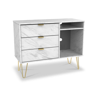 Moreno Marble 3 Drawer TV Unit