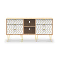 Mila White with Gold Hairpin Legs 6 Drawer Sideboard from Roseland Furniture