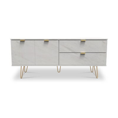 Moreno Marble Effect 2 Drawer 2 Door Wide Sideboard