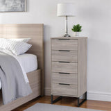 Ashbourne 5 Drawer Tallboy Grey Oak from Roseland Furniture