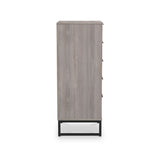Ashbourne 5 Drawer Tallboy Grey Oak from Roseland Furniture