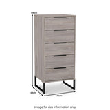 Ashbourne 5 Drawer Tallboy Grey Oak from Roseland Furniture
