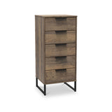 Ashbourne 5 Drawer Tallboy Vintage Oak from Roseland Furniture