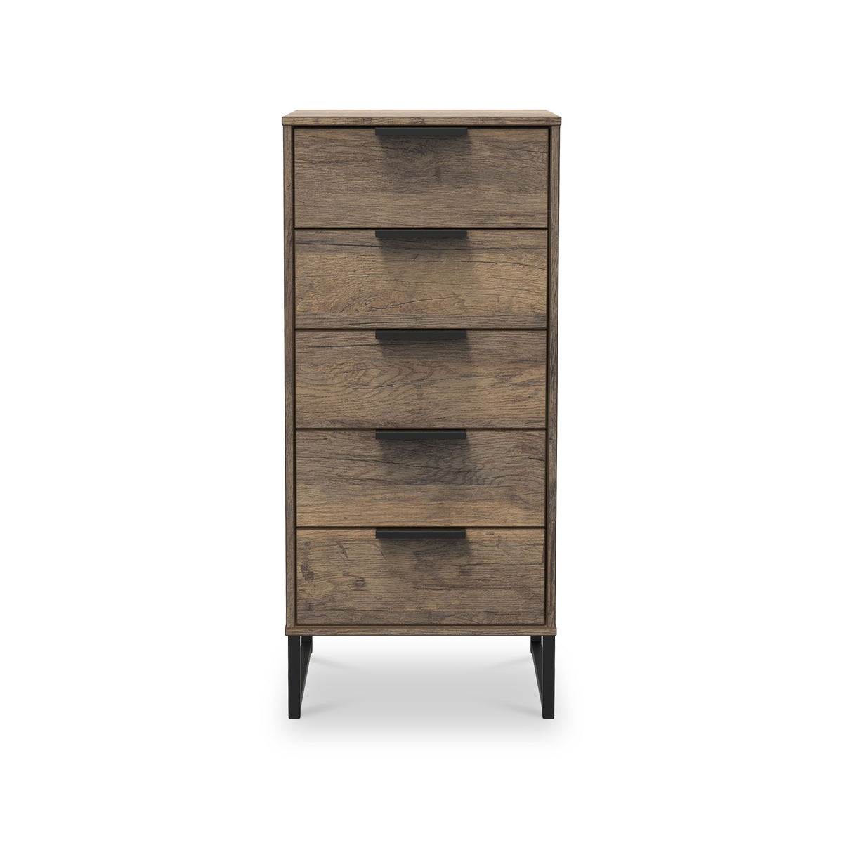 Ashbourne 5 Drawer Tallboy Vintage Oak from Roseland Furniture