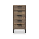 Ashbourne 5 Drawer Tallboy Vintage Oak from Roseland Furniture