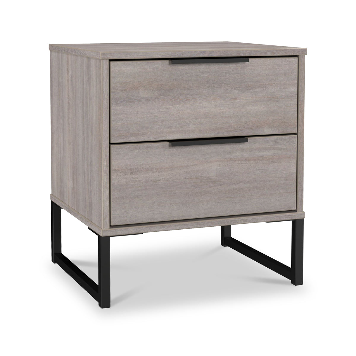 Ashbourne 2 Drawer Bedside Grey Oak from Roseland Furniture