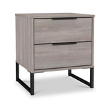 Ashbourne 2 Drawer Bedside Grey Oak from Roseland Furniture