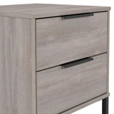 Ashbourne 2 Drawer Bedside Grey Oak from Roseland Furniture
