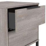Ashbourne 2 Drawer Bedside Grey Oak from Roseland Furniture