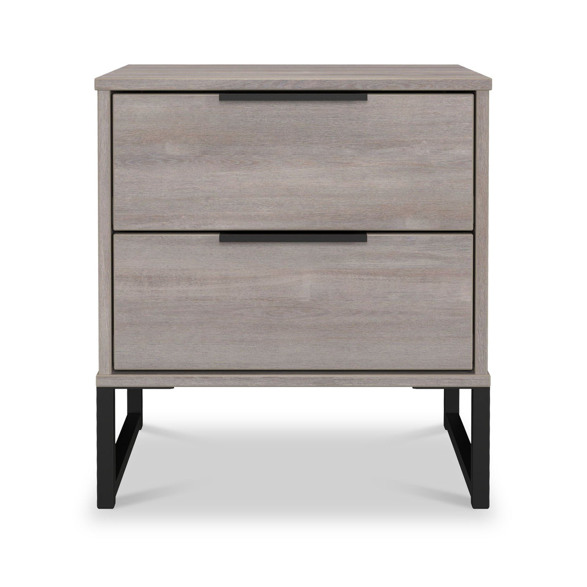Ashbourne 2 Drawer Bedside Grey Oak from Roseland Furniture
