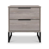 Ashbourne 2 Drawer Bedside Grey Oak from Roseland Furniture