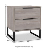 Ashbourne 2 Drawer Bedside Grey Oak from Roseland Furniture